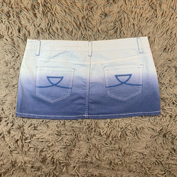 Vintage Y2K Celebrity Pink blue ombré denim mini skirt sz 13 - Picture 2 of 7